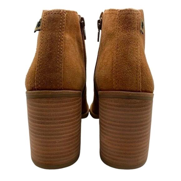 Lucky Brand Boots Pellyon Brown Suede Leather Block Heel Ankle Casual Size 7.5 - Picture 4 of 7
